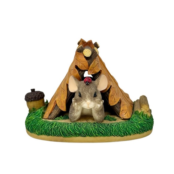 Vintage Fitz and Floyd Charming Tails Camping Out Figurine Whimsical Mouse Tent - Picture 13 of 13